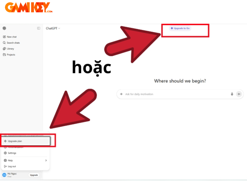 Upgrade interface step