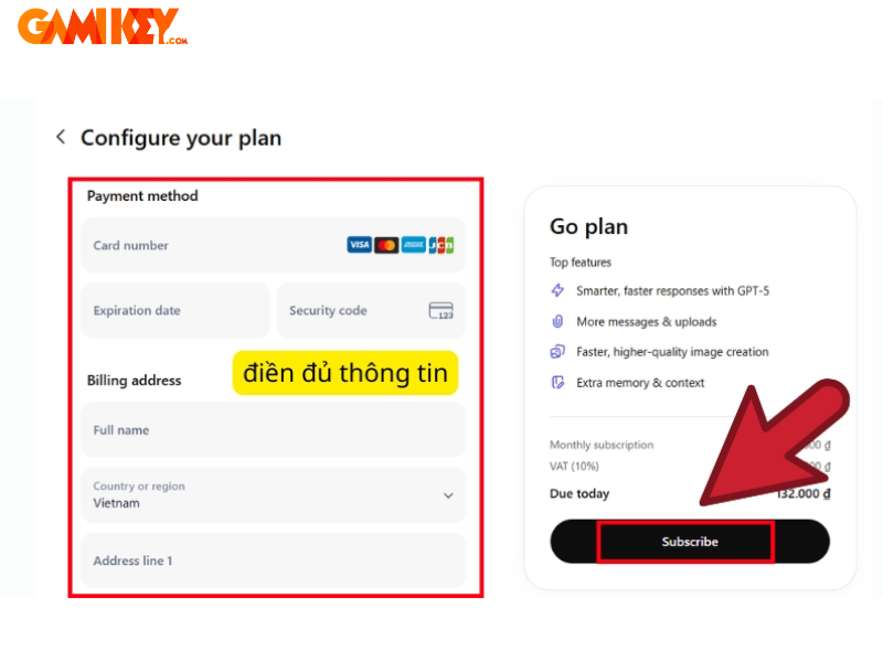 Payment confirmation