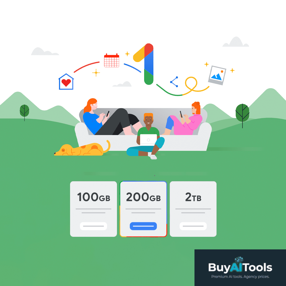 Upgrade your Google One storage plan for 12 months with genuine Google One service.