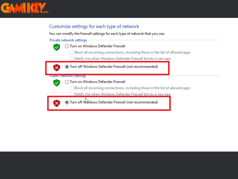 Turning Off Firewall