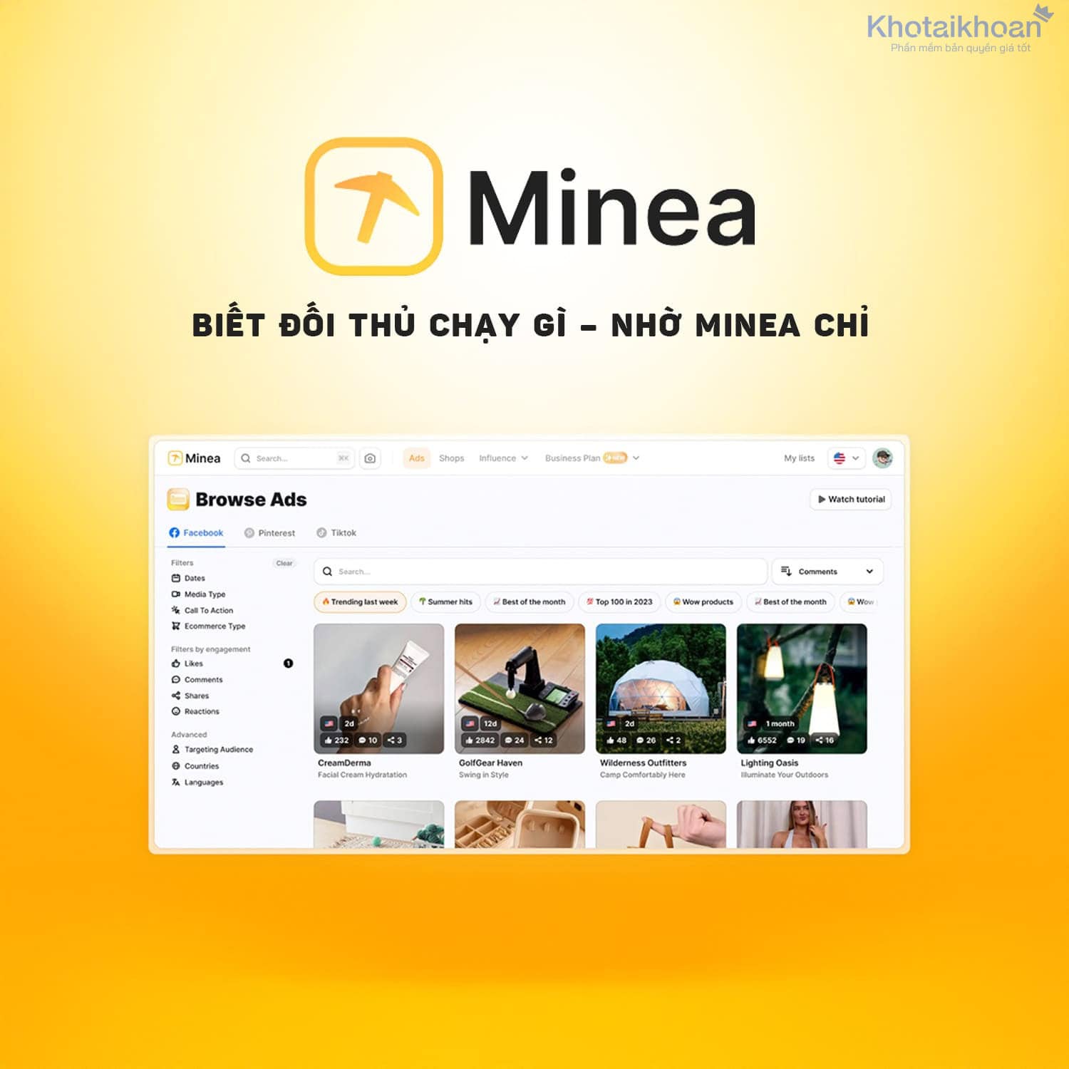 Upgrade Minea Account