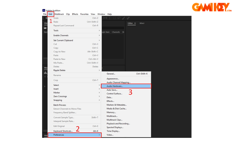 Audio hardware preferences