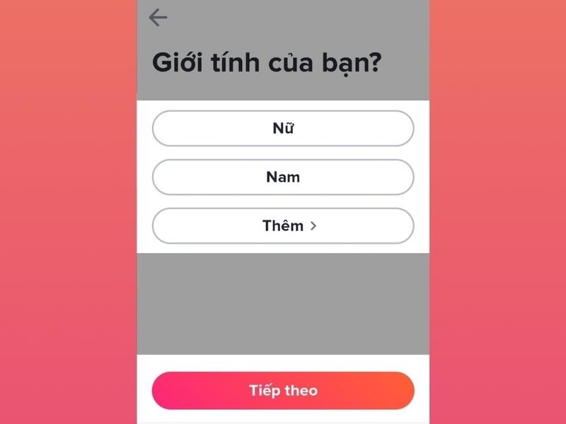 Selecting gender on Tinder