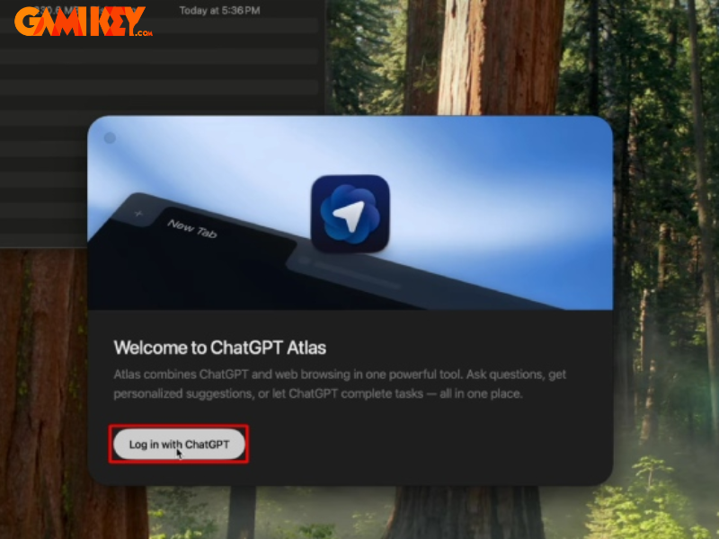 Logging into ChatGPT Atlas