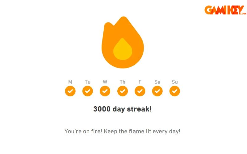 Duolingo streak counter displayed in the app