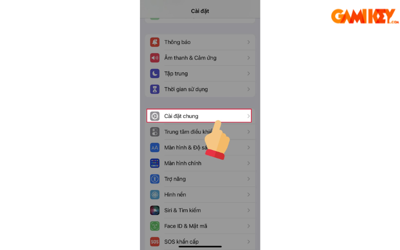 iOS General settings