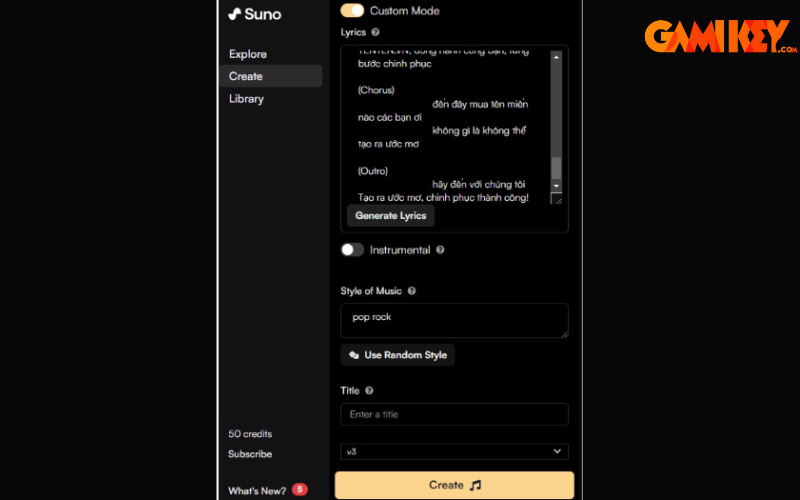 Suno AI generation results